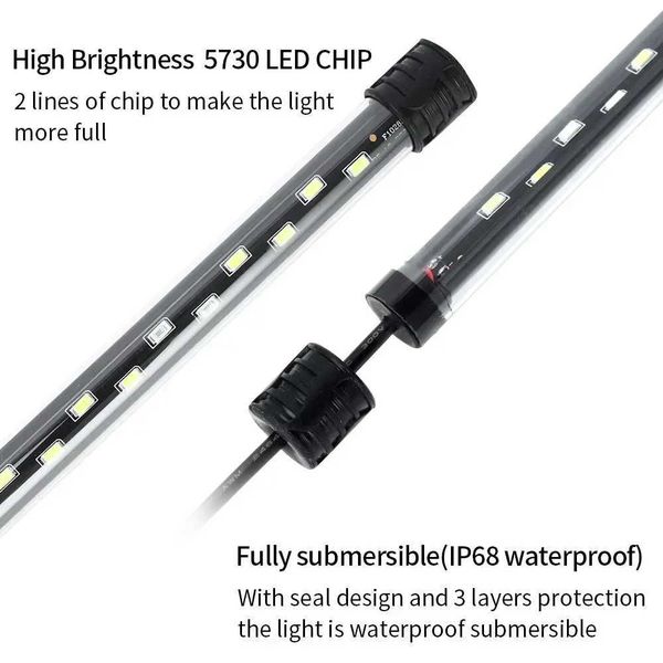 Aquarium Light LED Waterproof Fish Tank Clip Light 90-260V Underwater Decorate Lighting Submersible Lamp Plant Grow Lamp 18-58CM Z250205