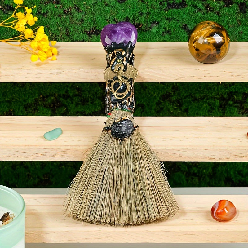 TEMU 1pc Broom, Handmade Halloween Magic Broom, 's Gift, Ornament