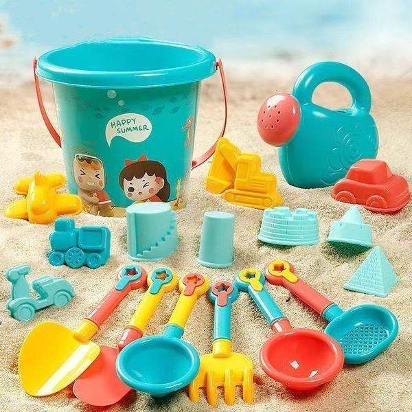 Sand Play Water Fun 18PCS Summer Beach Toys for Kids Sand Set Beach Game Toy for Children Beach Buckets Shovels Sand Gadgets Water Play Tool