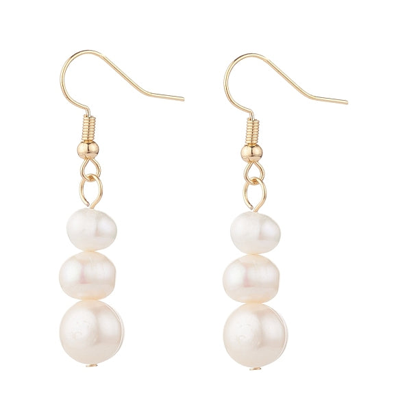 Boucles d'oreilles pendantes en perles naturelles pour femmes