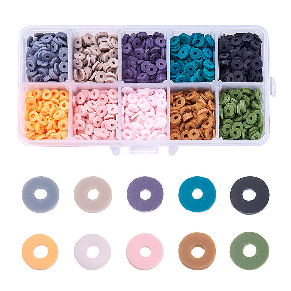 2100Pcs 10 Colors Handmade Polymer Clay Beads