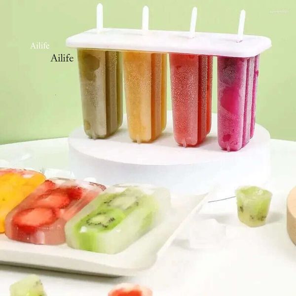 Baking Moulds Cream Popsicle Mold DIY Hine Ice Lolly Cube Tray Homemade Box With Plastic Stick Kitchen Gadgets 0704