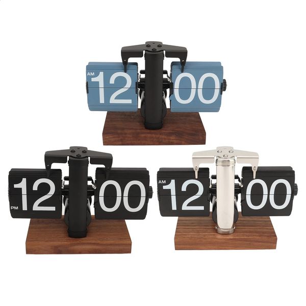 Digital Flip Clock 12 Hour Retro Automatic Rotating Battery Operated Mechanical Used for Home Room Office Decoration 240905