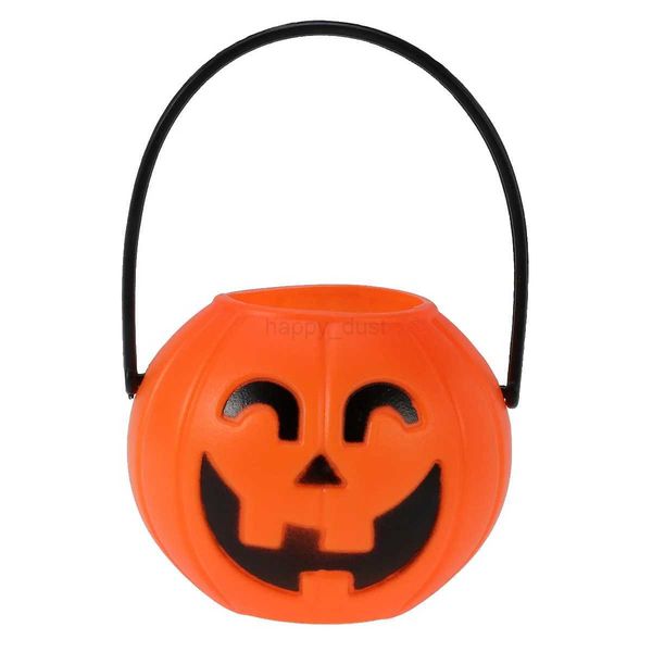 Clispeed Halloween Pumpkin Candy Bucket Kids Portable Trick Or Treat Pumpkin Candy Pail Holder Candy Container Plastic Candy JarCL240726