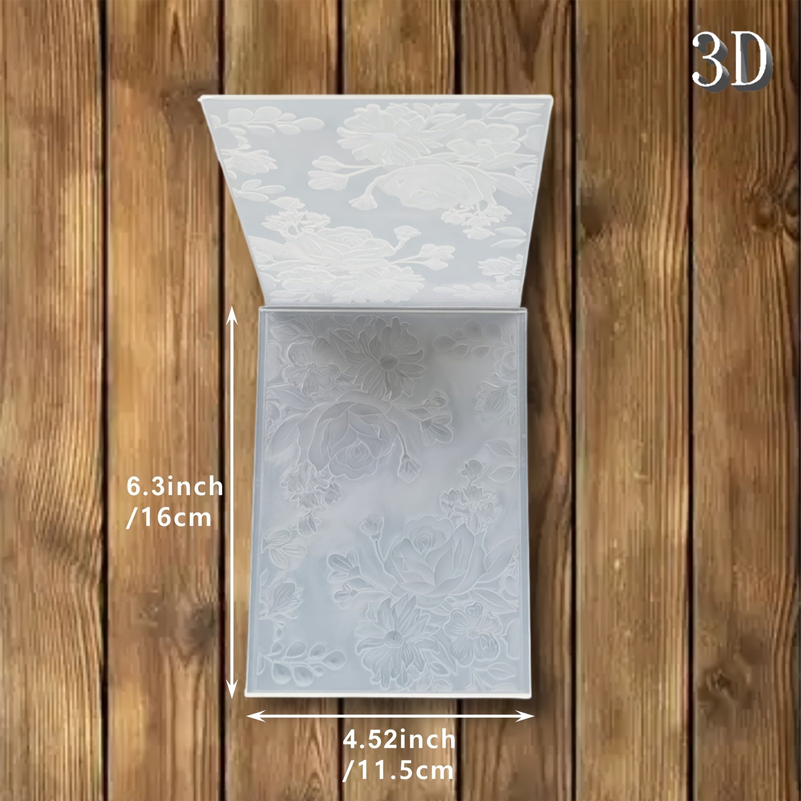 TEMU 3d Floral Embossing Folder - Dual-sided 3d Embossed For Diy Scrapbooking, Card Making & Gift Tags - Durable Plastic Craft Tool With Vibrant