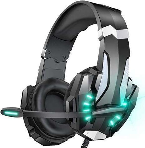 BENGOO G9000 Stereo Gaming Earphones for PS4 PC Xbox One PS5 Controller, noise cancelg headset with microphone, LED lights, bass surround so