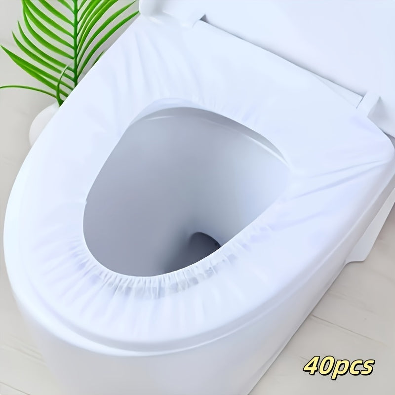 TEMU 40pcs Disposable Toilet Seat Covers - Waterproof Non-woven Fabric, Individually Wrapped Hygienic Protection For Travel & Public Restrooms -