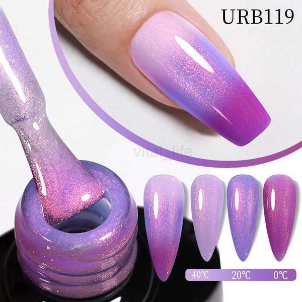 UR SUGAR 7ml Auroras Glitter Thermal Gel Nail Polish Ultra-thin Temperature 3 Colors Changing Soak Off UV LED Manicure Nails GelCL240711