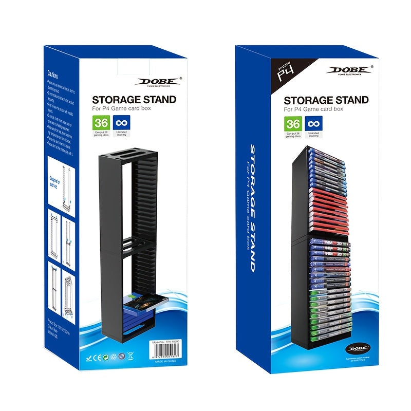 TEMU Universal Game Holder And Organizer For Video Game Storage (black) - 18pcs-36pcs Cd Storage Disk Tower Compatible With Ps4, Ps5, One, -s, And Ns