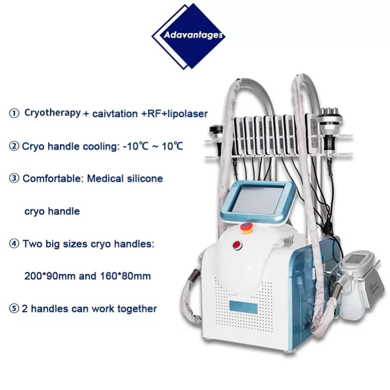 Cryotherapy Slimming Beauty Machine With Anti Aging Facial Care and Body Shaping Function For Professional Beauty Treatment