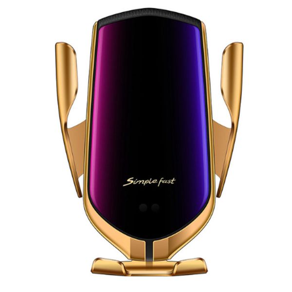 R2 Smart Sensor Infrared Sensor Car Chargers wireless charger Auto Clamp Fast Charging PD Qi Phone Holder Mount for iPhone 15 8 12 11 13 14