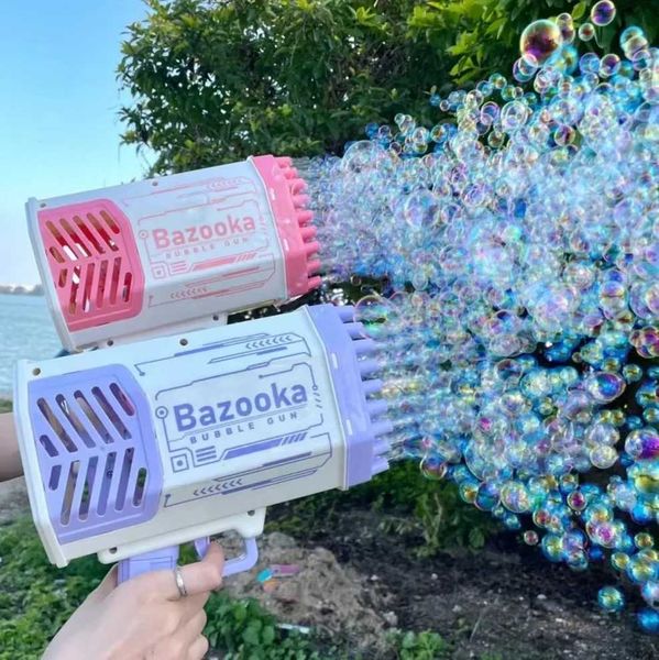 Novelty Games DokiToy 69 Hole Machine Childrens Handheld Rocket Launcher Large Explosion Gatling Bubble Gun Boy Toy Girl New 2023 Direct Pur