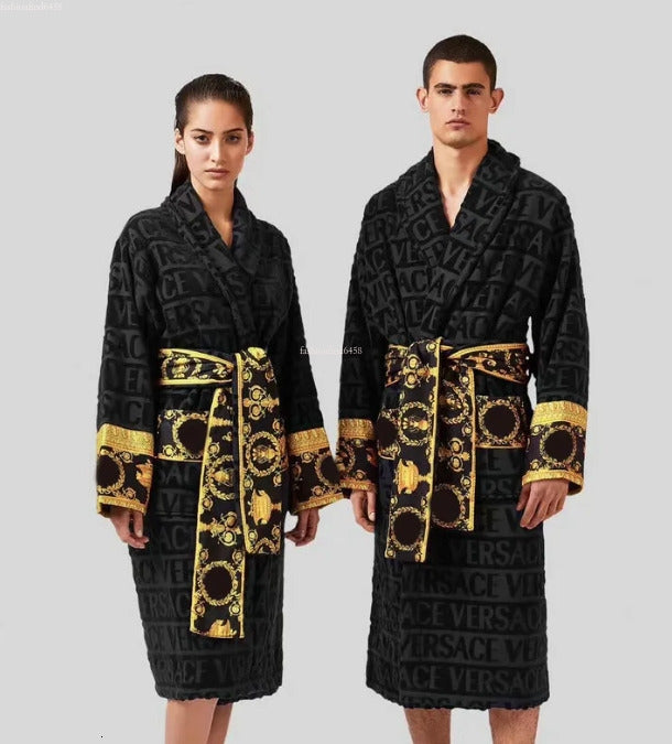 2025 Sleep Bathrobe Women Robe Sleepwear Man Cotton Sleepwear Night Robe High Quality Bathrobe Designer Robe Breathable Winter Home Wear Loungewear