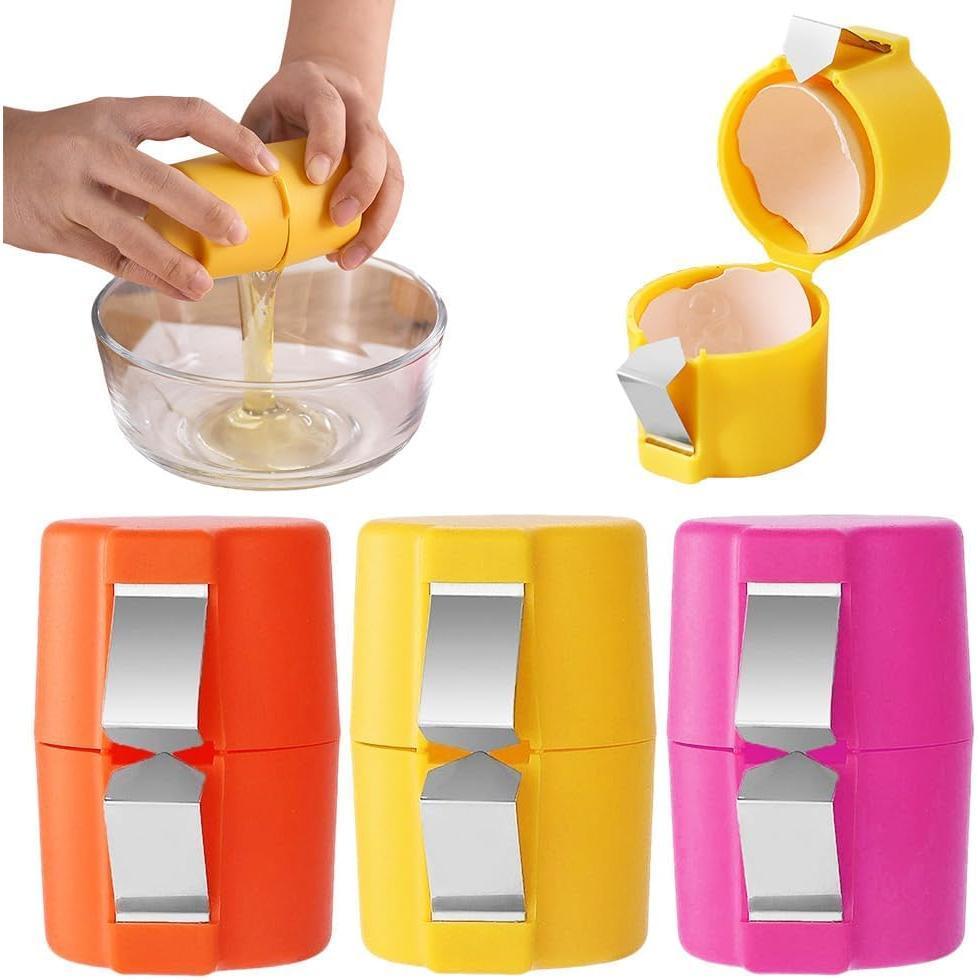 TEMU 3pcs Egg Shell Opener Egg Separator Tool, Handheld Kitchen Gadget, Convenient Baking & , Plastic Material, Professional Eggshell Opener & Egg