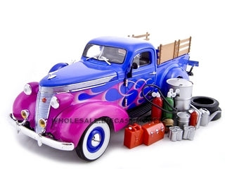 1937 Studebaker Pickup  Blue With Accessories 1-24 Diecast Car by Unique Replicas