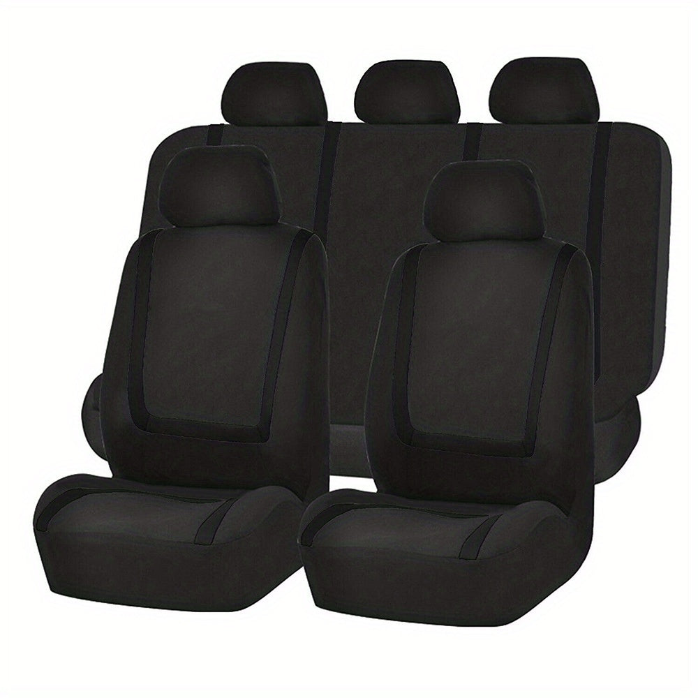 TEMU Car Interior : 5-seat Universal Car Seat Cover Set - Soft & Breathable Polyester Fabric