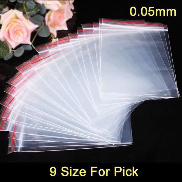 100 Pcs-Lot Jewelry Ziplock Zip Zipped Lock Reclosable Plastic Poly Clear Bags