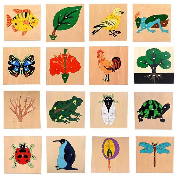 Baby Toy Kids Montessori Cartoon Animal Bird Puzzles for Children Wood for Early Childhood Education Preschool Training LearningXJ240819