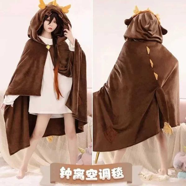 Genshin Impact Cloak Blanket Kaedehara Kazuha Role Playing Hoodie Neutral Warm Flannel Air Condition Home Sleepwear X241018