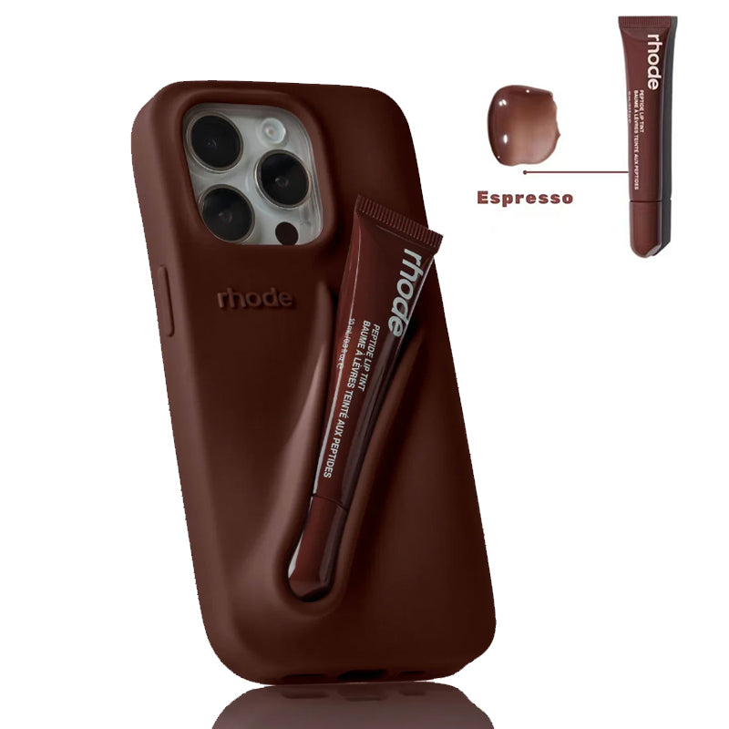 Toast rhode phone case Portable Design Gloss Lipstick Lip Balm Make-Up Phone Case for iPhone 16 15 14 13 12 Pro Max Holder Cover Silicone Soft