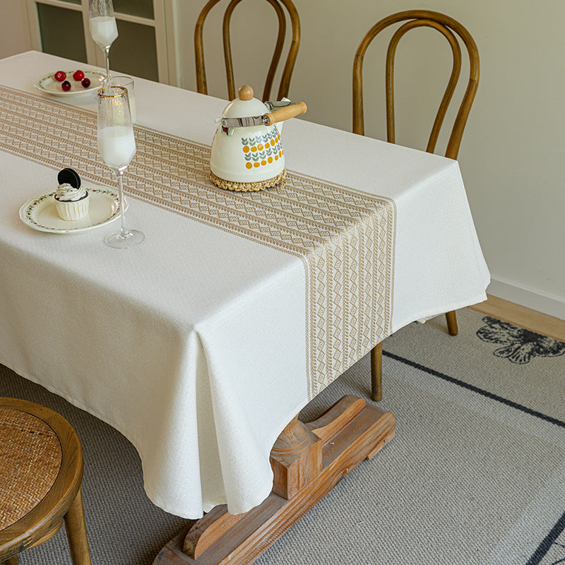 90189 Nordic imitation cotton and linen table cloth waterproof and oil-proof coffee table cover rectangular high-end