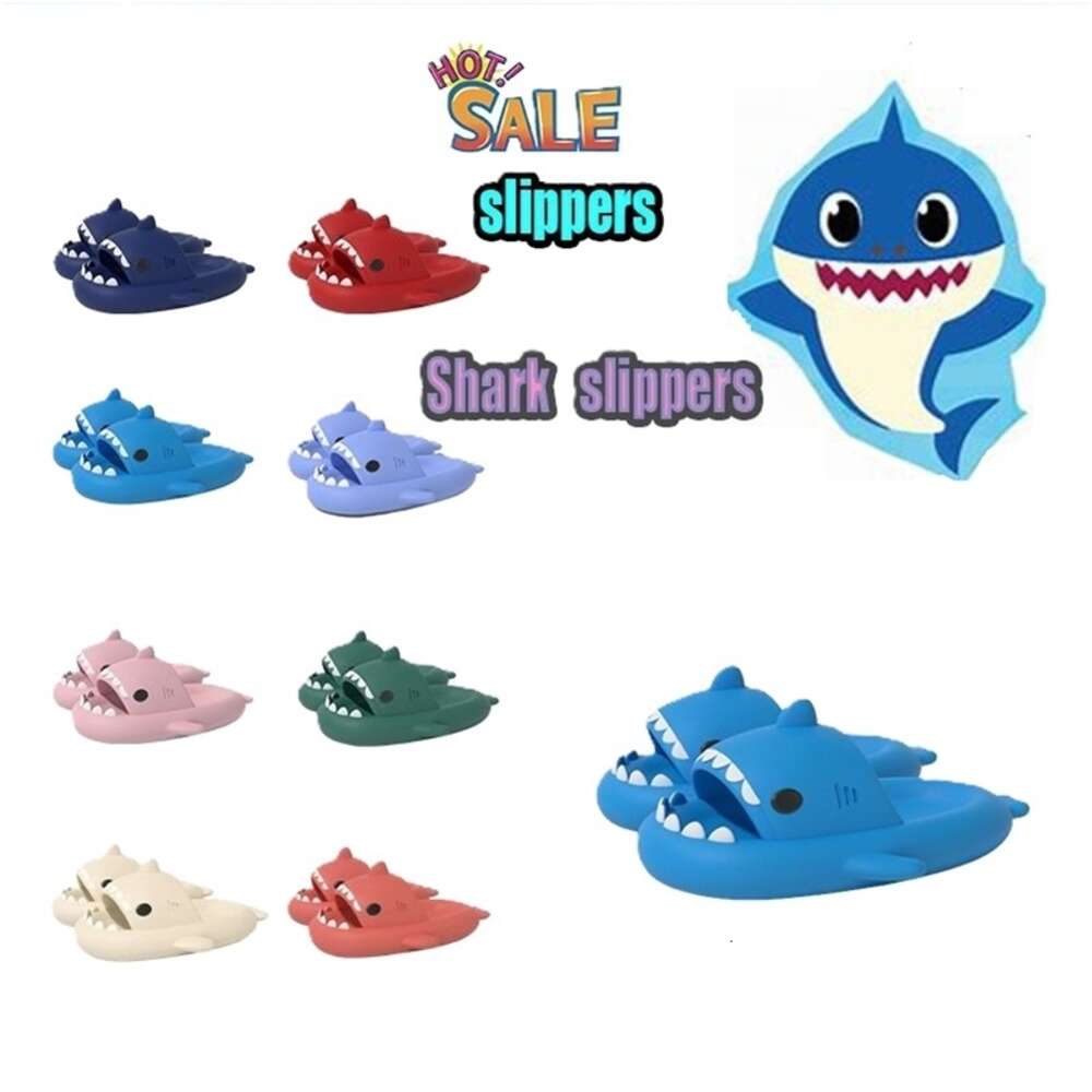 Designer Casual shark Slides Slippers Men Woman anti rainbow fashion slip wear-resistant Light weight breathable Low cut super soft sandals Flat