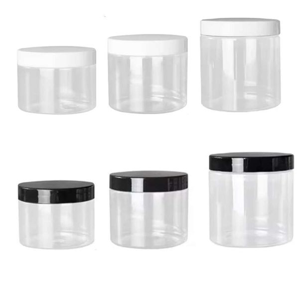 6Pcs 200-2-300-400-0Ml Clear Plastic Jar Candy Grain Storage Jars Cosmetic Face Cream Sample Bottle Kitchen Food Containers