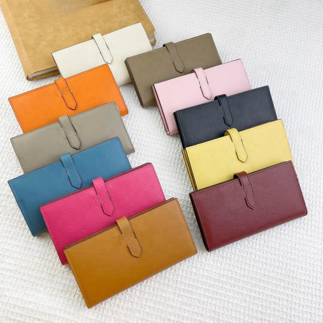 Designer Long Wallets Espom Whole Genuine Leather Zipper Coin Bag Card holders Purse Bags fashion Cowskin wallet For lady woman With Serial number B