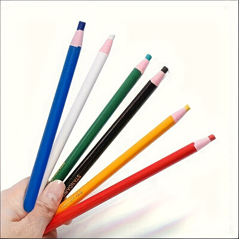 TEMU 6pcs Tailors Chalk Pencils Water Soluble Sewing Mark Pencils Free Cutting Marking Fabric Craft Marking Sewing Tool