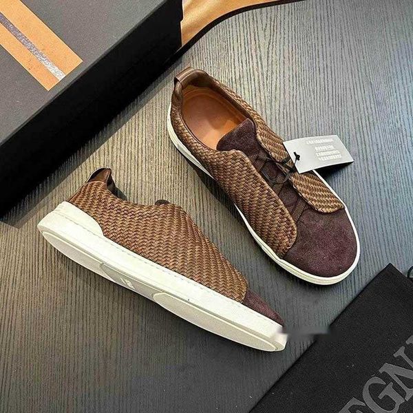 Designer Casual Shoes Triple Stitch Low Top Sneaker Stripes Social Wedding Party Quality Leather Shoe sneakers 10.9 06