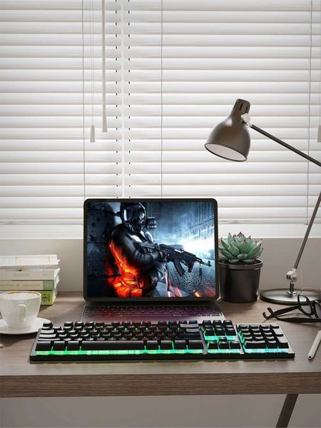Keyboards NPET RGB gaming keyboard and large mouse pad 12 multimedia keys XXL gaming mouse pad desktop compatible with PC and laptop compute