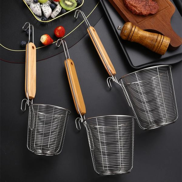 Stainless Steel Large Colander French Fries Pasta Basket Pot Skimmer Strainer Drainer Oil Filter Home Cooking Utensils 241127