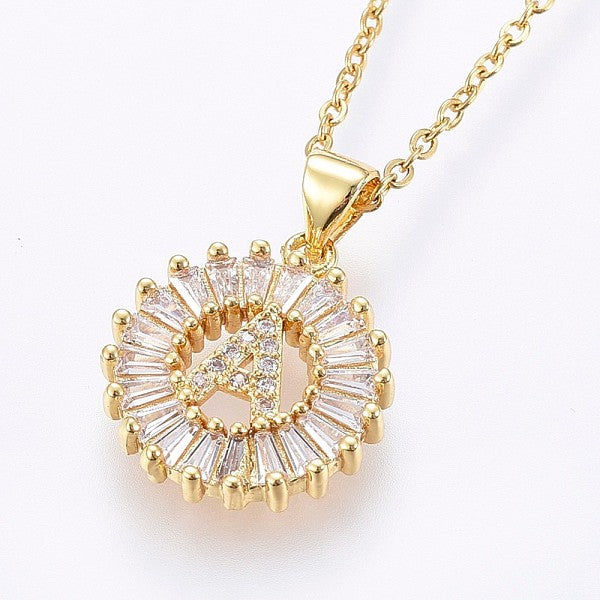 Collares colgantes con inicial de acero inoxidable 304