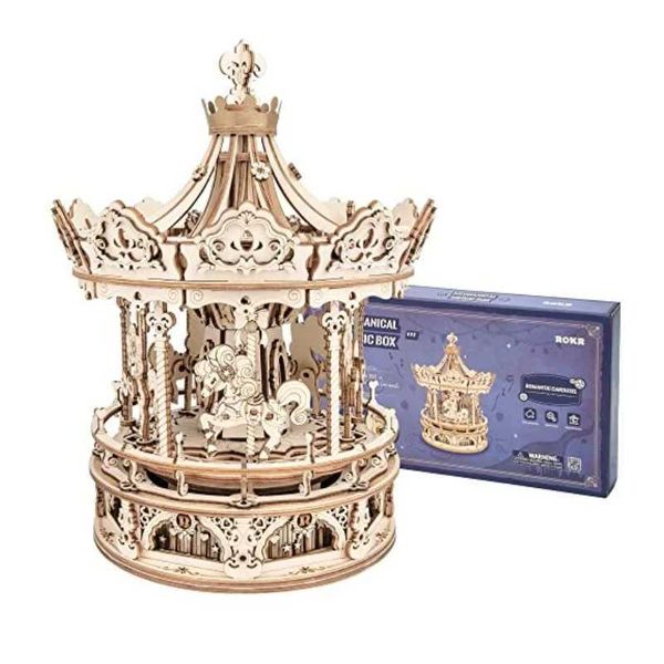 Robotime Rokr Music Box Starry Night 3D Wooden Puzzle Game Assembly Model Building Kits Toys for Children Kids Birthday GiftsT250118