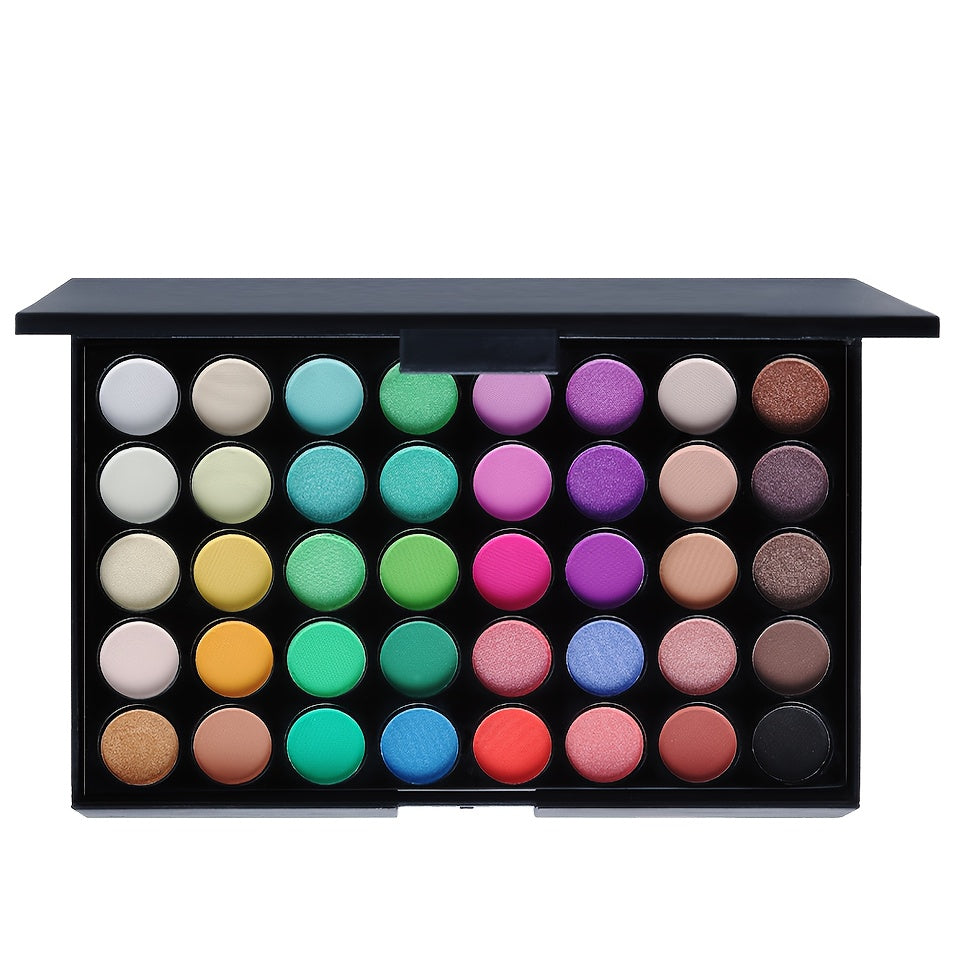 TEMU [matte | Shimmer] 40 Color Eye Makeup Plate | Quality And Sweat Proof, Matte Shimmer Sequin Shadow | Music Festival, Day And Easter Makeup Set