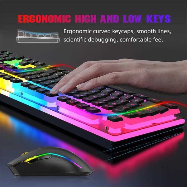 Keyboards Keyboard and Mouse Kit Backlight Set White Keyboard 2.4G Wireless Gaming Combination PC Game Console Fully Installed PC Game Conso