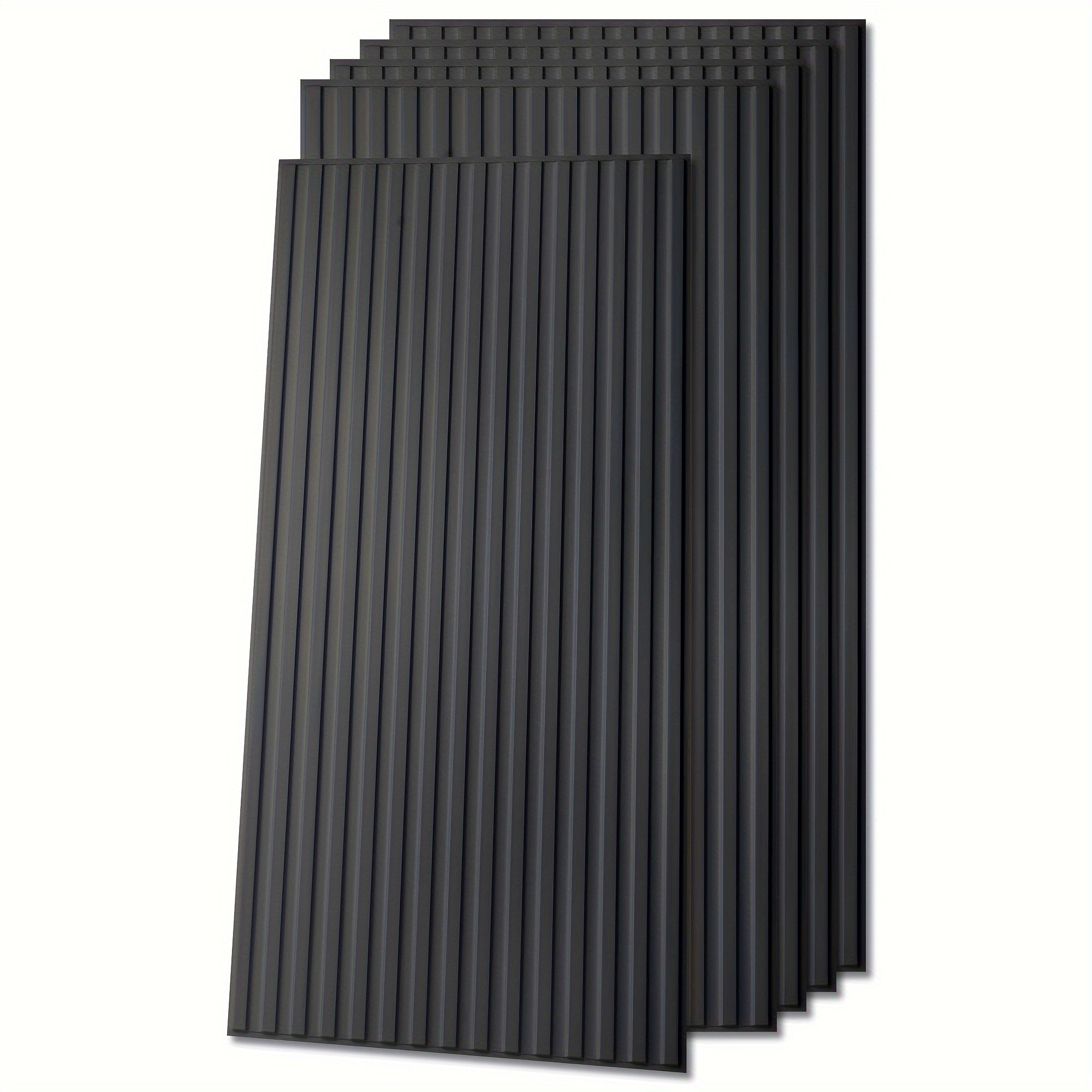 TEMU Art3d 12-pack Slat Design 3d Wall Panels For Interior Wall Decor, 2x4 Ft Pvc Decorative Drop Ceiling Tiles - Black