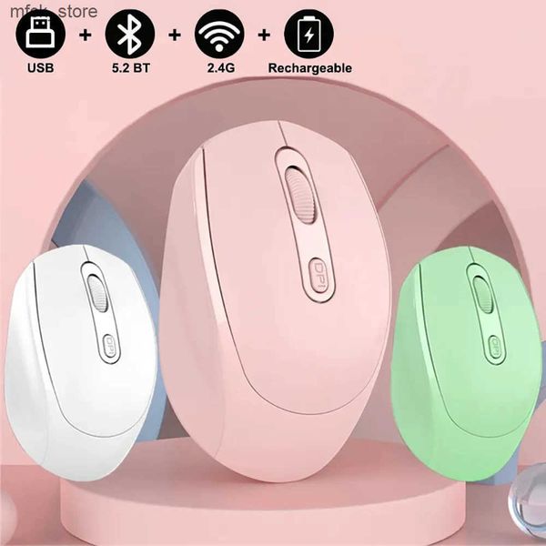 Wireless Silent Suitable For Business Office Esports Games Bluetooth 5.2 2.4G Dual Mode Mice Ergonomics Rechargeable Mouse J241220