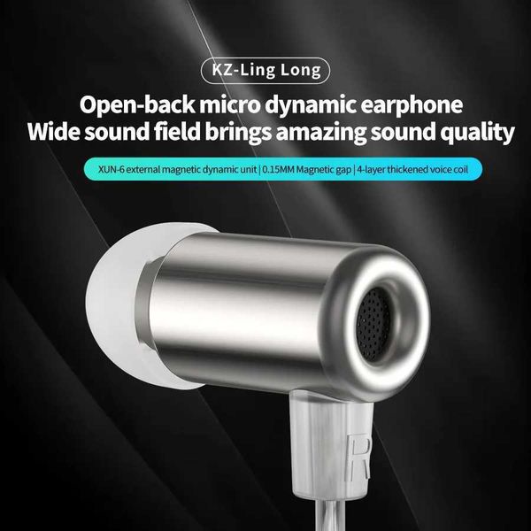 Headset KZ LingLong Wired Earphone 1 Dynamic Noise Cancelling set Gamer Sports In Ear Monitor phone With cable HIFI Bass Earbuds Z241105