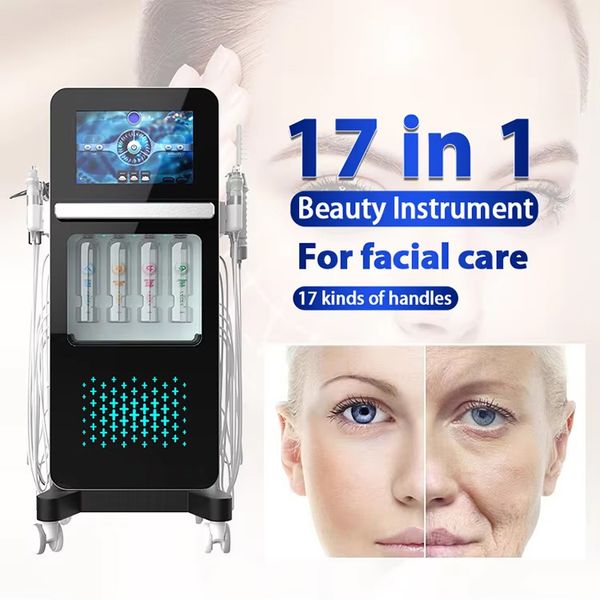 Alice Luxury Facial Beauty 17 in 1 Hydra Dermabrasion Diamond Aqua Peeling Professional Oxygen Jet Moisturizing Bubble Cleaning Beauty Devic