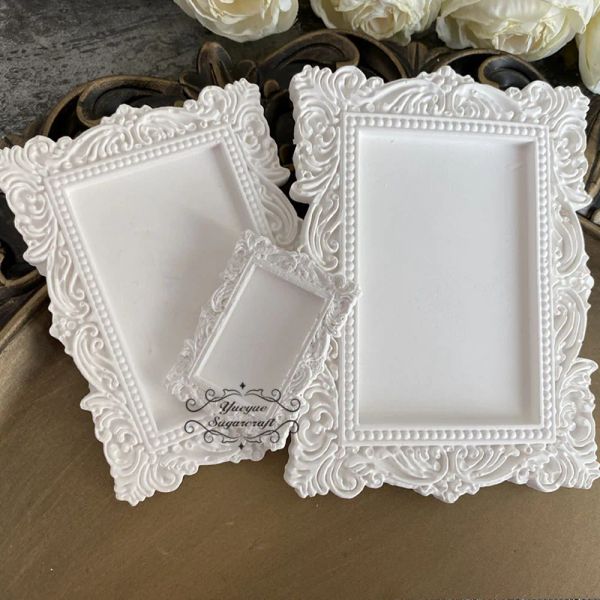 3pcs Frame Silicone Epoxy Resin Plaster Mould cake mold fondant molds cake decorating tools polymer clay tools mould and molds