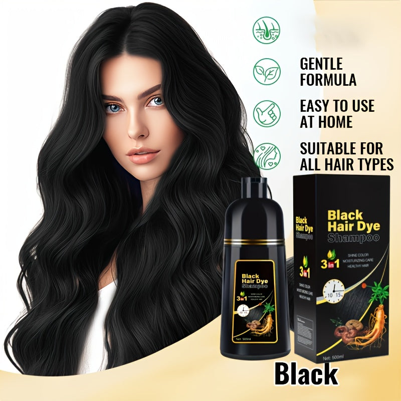 TEMU Summer Oil Controlhair Dye Shampoo Instant & Easy 3-in-1 Hair Dye Shampoo With -free Lasts -500ml Applicable To Everyone