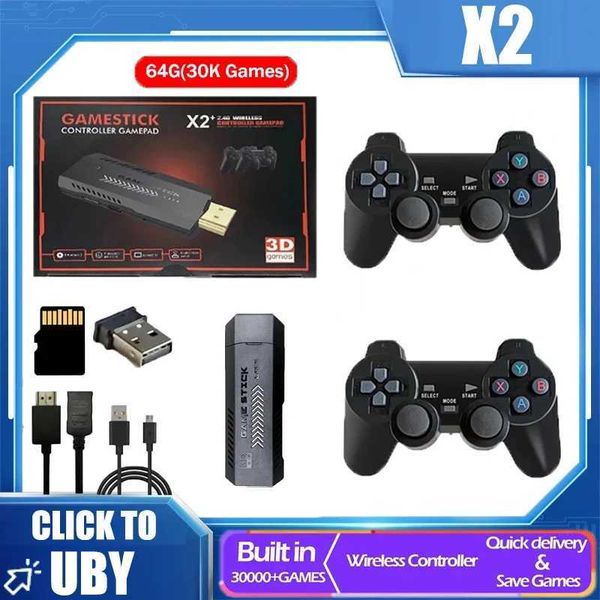 X2 Plus 4K GD10 Pro Controller TV 50 Emator For PS1-N64-DC 64G Gif Game Stick New 3D HD 2.4G Retro Video Game Console Wireless Y241109