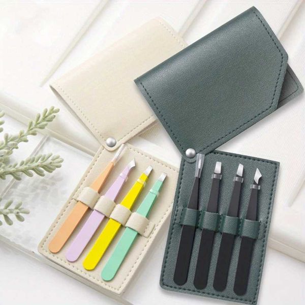 4-Piece Precision Ts Set For Men Wen - Stainless Steel Ideal For Eyebrows Eyelash Extensions Hair RemovalT250110