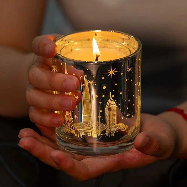 Smokeless Aromatherapy Fragrant Candles Soy Wax Creative Bedroom Decoration Electroplating Cup LED Votive Candle Cup Gift BoxC241214