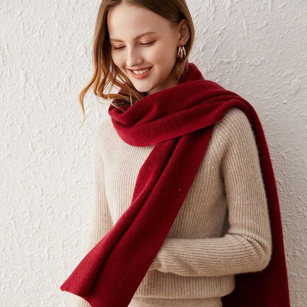 Scarves Scarf womens autumn and winter Korean version versatile warm autumn and winter ins trendy yarn knitting big gray 2022 new item H2408