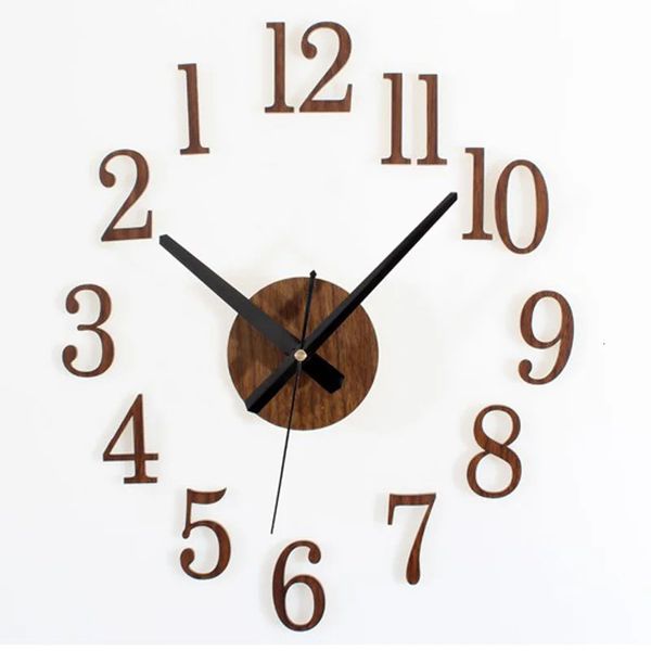 Retro DIY Decorative Wall Mounted Clock Stickers Clock Smart Fashion Watch Creative Cute Reversible Time Reflux Clock Smart 241216