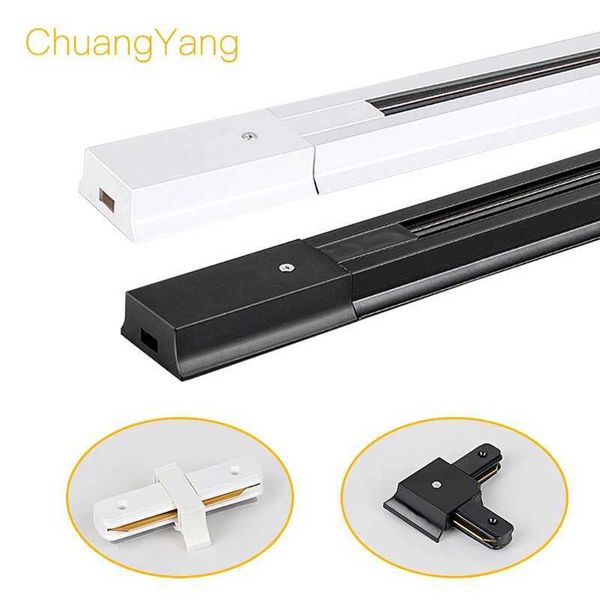 0.5M-1M Track Light Rail Connectors T Track Aluminum Rail For 2 Wire LED Rail Ceiling Track Lamps Spot Lights For Shop StoreCL240730