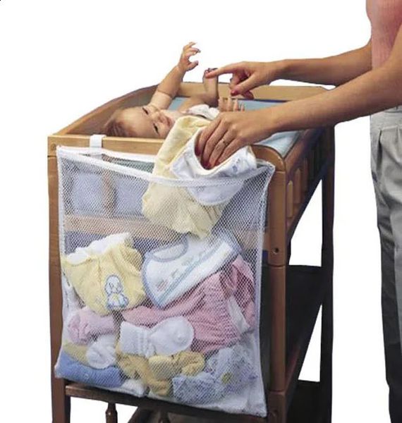 Baby Cot Bed Hanging Storage Bag Crib Organizer Toy Diaper nappy Pocket for Bedding Set crib bedding accessory 250113