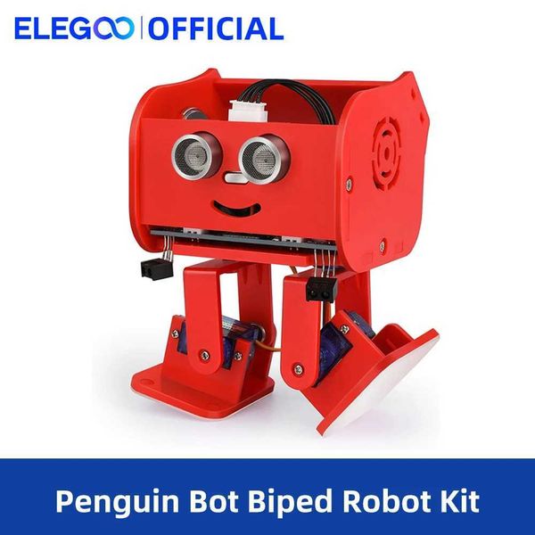 Electronics Robots ELEGOO Penguin Bot Biped Robot Kit Compatible with Arduino Project with Assembling Tutorial STEM Toys for Kids and Adults